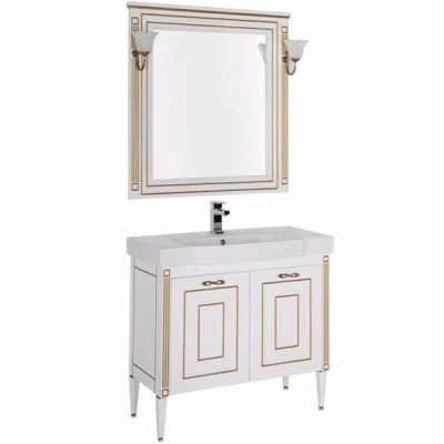 Комплект мебели для ванной Aquanet Паола 90 186382 Белый Золото