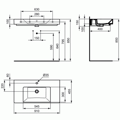 Раковина Ideal Standard Strada 91 K078901 Белая