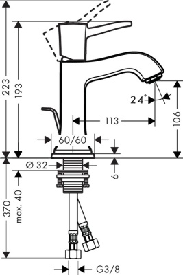 Смеситель для раковины Hansgrohe Metropol Classic 31300090 Хром Золото