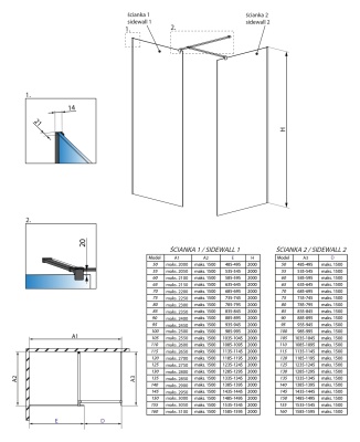 Душевая перегородка Radaway Modo New II Walk-in 100 профиль Хром стекло прозрачное