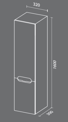 Шкаф пенал SanVit Форма 32 с фактурой под дерево подвесной Лиственница