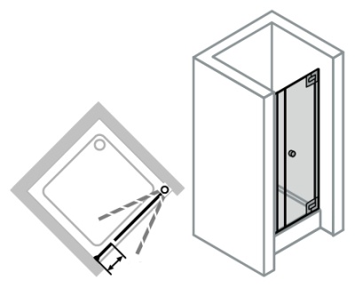Душевая дверь в нишу Huppe MS 138 MT0059.W02.352 Профиль белый, фурнитура золото, стекло прозрачное, правая