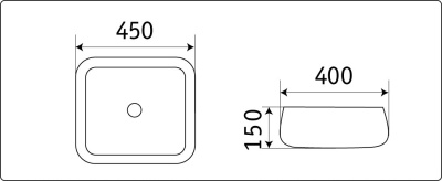 Раковина CeramaLux 45 78321 Серебро