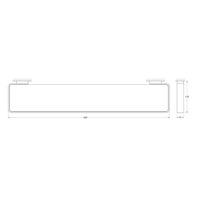 Стеклянная полка Artwelle Regen 60 832760A Хром