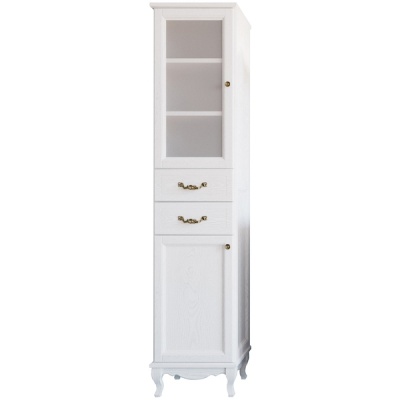 Шкаф пенал ValenHouse Эллина 40 E40_КБLБ L Белый ручки Бронза