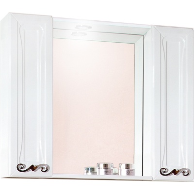 Зеркало со шкафом Бриклаер Адель 85 Белый глянец