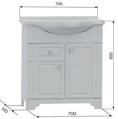 Раковина Dorff Tradition M95WCC0752WG Tradition 75