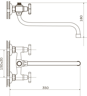 Смеситель для ванны Zerix JIK7 102-A ZX0208 универсальный Хром