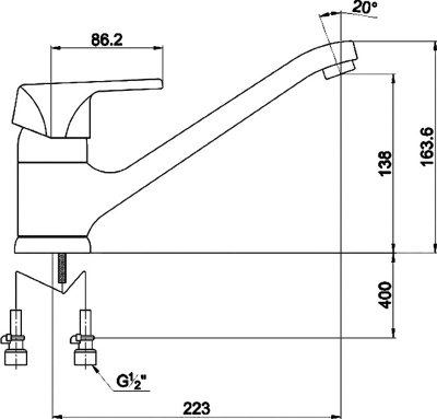 Смеситель для кухни Timo Nordic 0153F Хром