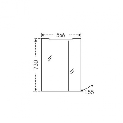 Зеркальный шкаф СанТа Стандарт 60 с подсветкой Белый