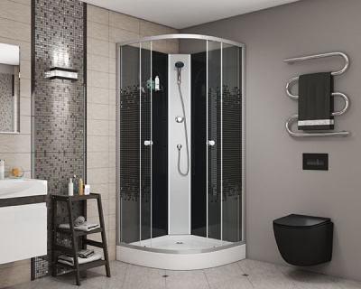 Душевая кабина Niagara Eco NG-4501-08 90х90 стекло матовое задняя стенка Черная