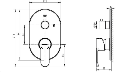 Смеситель для душа Bravat New Moon P69191C-RUS Хром