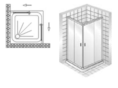 Душевой уголок Vegas Zeus A 90 профиль белый стекло прозрачное