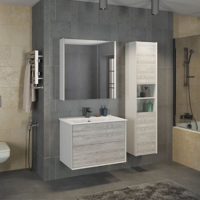 Тумба с раковиной Comforty Женева 75 4137097 подвесная Дуб белый