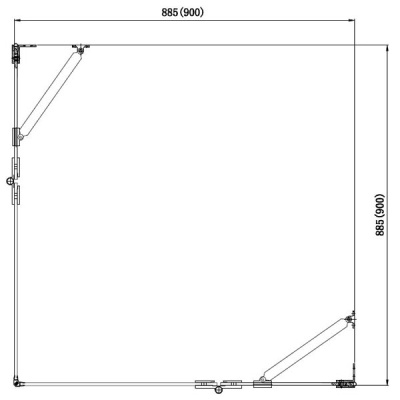 Душевой уголок Aquanet Beta Cube NWD1242 90x90 Профиль хром, стекло прозрачное