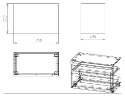 Тумба с раковиной Orange Modi 75 Modi-75TU+RA подвесная Белая