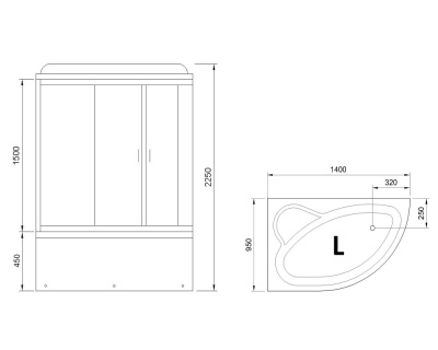 Душевая кабина Royal Bath ALP 140х95 RB140ALP-T-L с гидромассажем