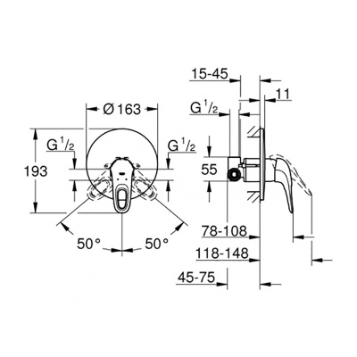 Смеситель для душа Grohe Eurostyle 23725003 Хром Смеситель для душа Grohe Eurostyle 23725003 Хром