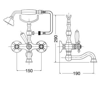 Смеситель для ванны Bugnatese Arcadia 8300 CR (хром)