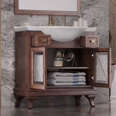 Комплект мебели для ванной Opadiris Борджи 85 Светлый орех