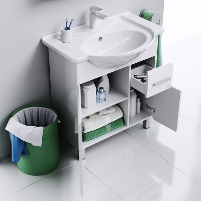 Тумба под раковину Aqwella Корсика 75 Т7м KOR0107 Белая