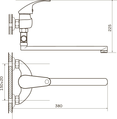 Смеситель для ванны Zerix EYB 135 ZX0034 универсальный Хром