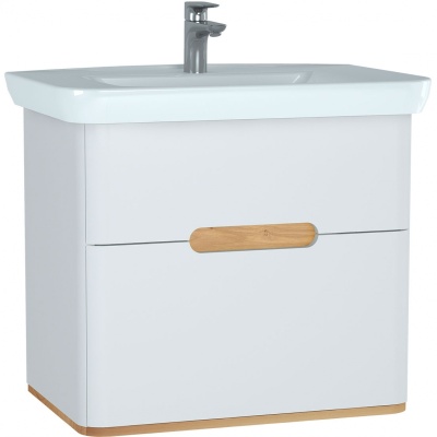 Тумба с раковиной Vitra Sento 80 60824 подвесная Белая матовая