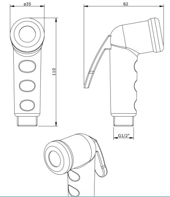 Гигиенический душ Sanindusa Aqua 5669111 Хром