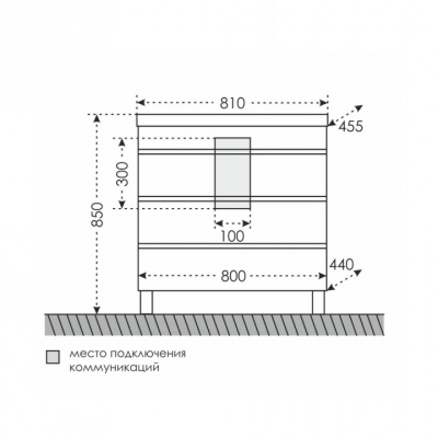 Тумба с раковиной СанТа Марс 80 3 ящика Белая