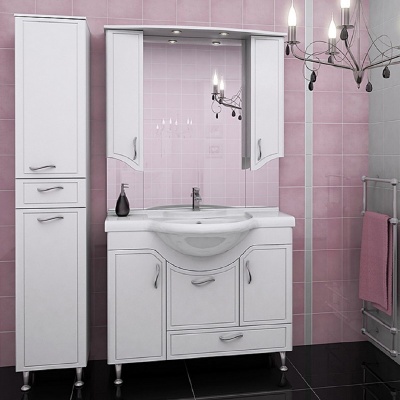 Тумба с раковиной Runo Севилья 105 Белая