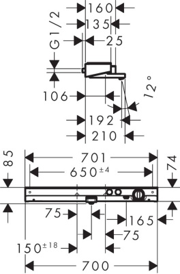 Смеситель для ванны Hansgrohe ShowerTabletSelect 13183000 с термостатом Хром