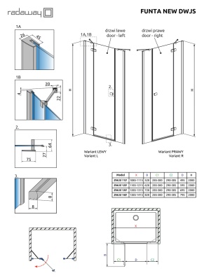 Элемент душевой двери Radaway Fuenta New DWJS 140 L профиль Хром стекло прозрачное Элемент душевой двери Radaway Fuenta New DWJS 140 L профиль Хром стекло прозрачное