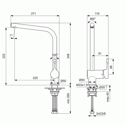 Смеситель для кухни Ideal Standard Ceralook BC174GN Хром