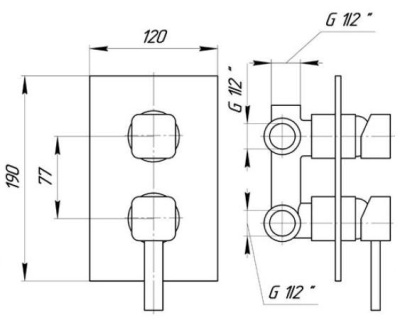 Смеситель для душа Bugnatese Stone 9331 Хром