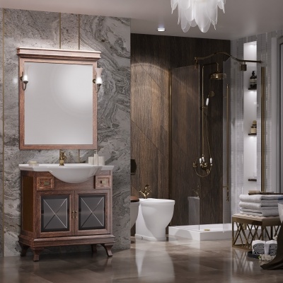 Комплект мебели для ванной Opadiris Борджи 85 Светлый орех