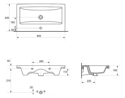 Тумба с раковиной Style Line Ассоль 80 Люкс Plus ЛС-00000359 Техно платина