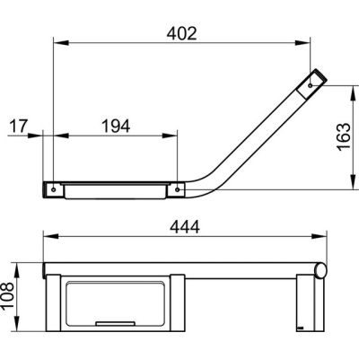 Поручень Keuco Plan 45 L 14909 012037 с мыльницей Хром