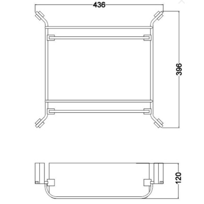 Полка стеклянная Schein Watteau 1212 Хром