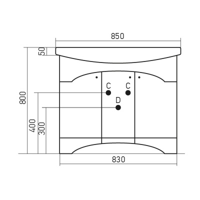 Тумба под раковину Mixline Крит 85 533082 Патина золото