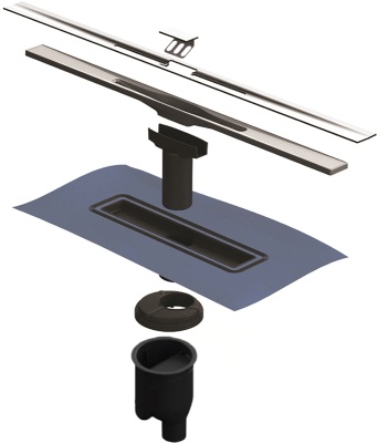 Душевой лоток Berges Wasserhaus Simpel 1000 090013 с решеткой Матовый хром