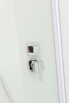 Душевая кабина Black&White Galaxy G8501-90х90 профиль Серебристый хром задняя стенка Белая