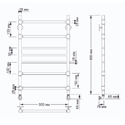 Водяной полотенцесушитель Secado Флоренция 4 50х80 Бронза