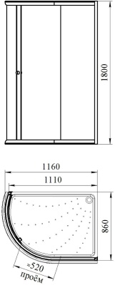 Душевой уголок Radomir 120x90 1-09-1-0-0-0101 профиль Белый стекло матовое