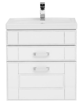 Тумба под раковину Aquanet Рондо 70 189154 подвесная 2 ящика Белая