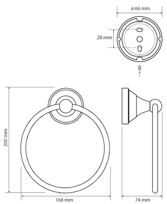 Кольцо для полотенец Bemeta Kera 144704067 Бронза