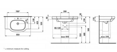 Раковина Laufen LB 3 85 8.1068.6 Белая