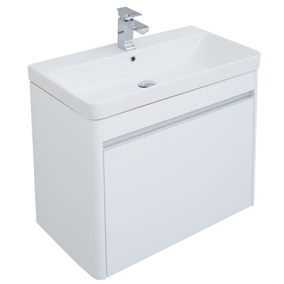 Тумба под раковину Aquanet Вилора 80 196945 подвесная Белый глянец