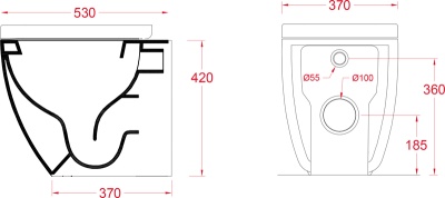 Унитаз Artceram File 2.0 FLV005 01 00 приставной Белый