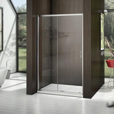 Душевая дверь в нишу Good Door Latte WTW-110 110 профиль Белый стекло Grape