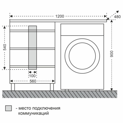 Тумба с раковиной СанТа Марс 120 R 700220+900105 Белая